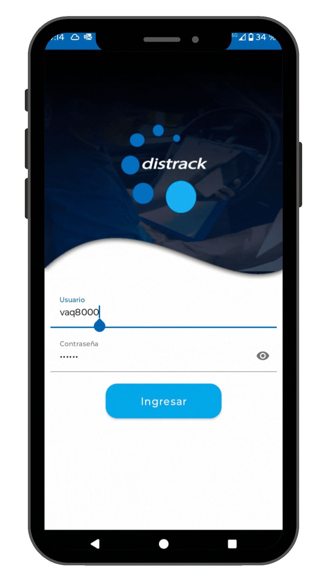 App Distrack en acción